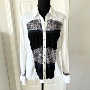 Steilmann Stretchy Patchwork Button Down  Shirt